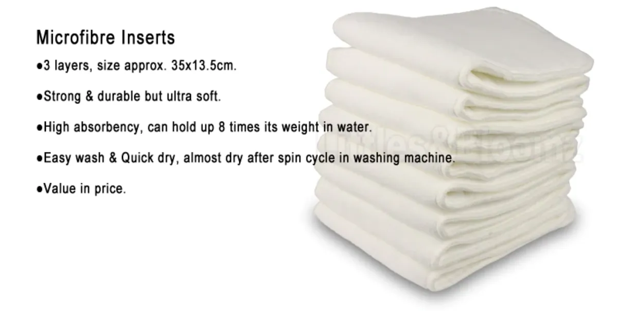 Baby Reusable Microfibre Bamboo Charcoal Nappy Boosters Washable Inserts  Liners