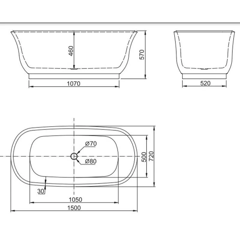 Belbagno Baden Freestanding Bath Tub