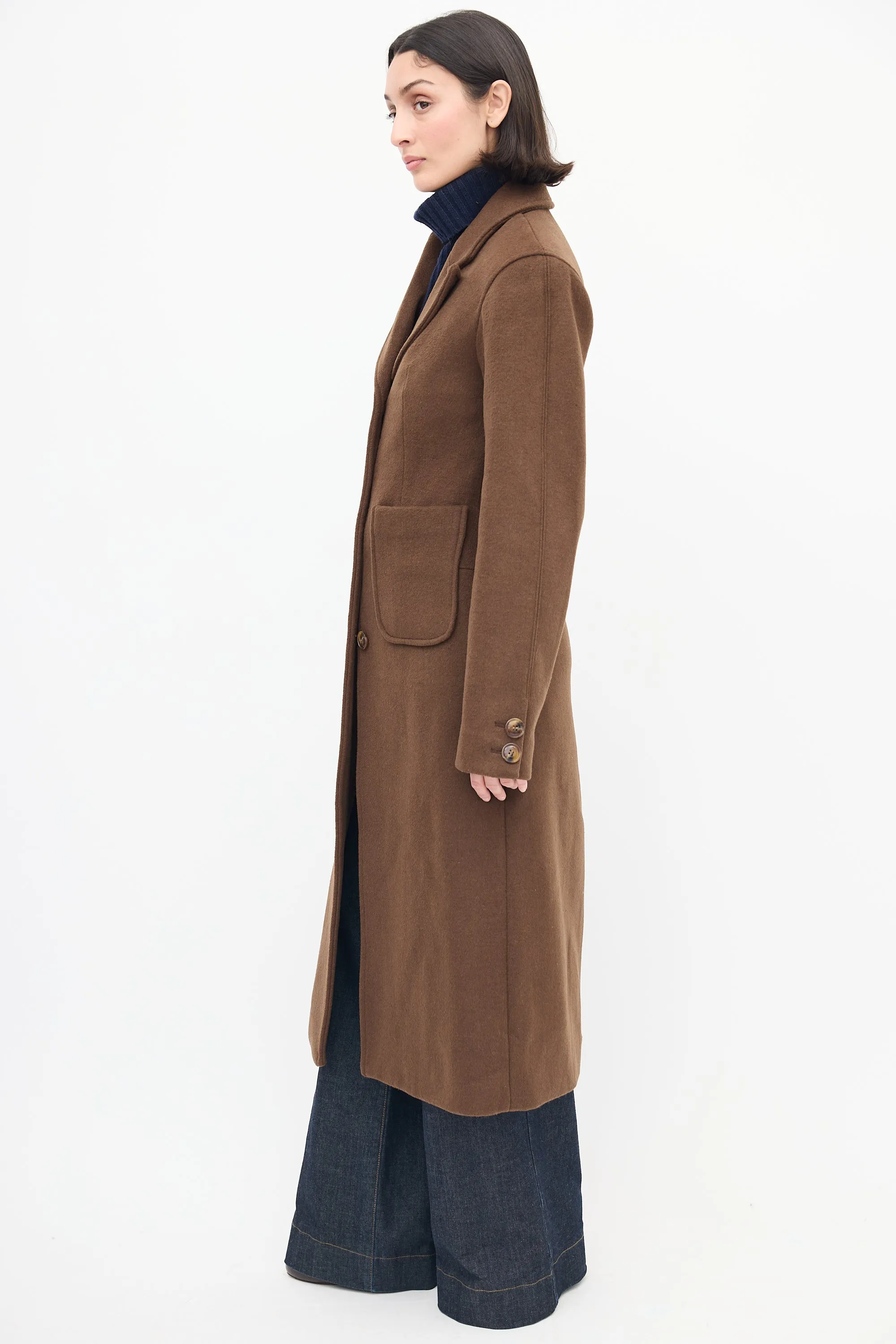 Brown Wool Marianna Long Coat