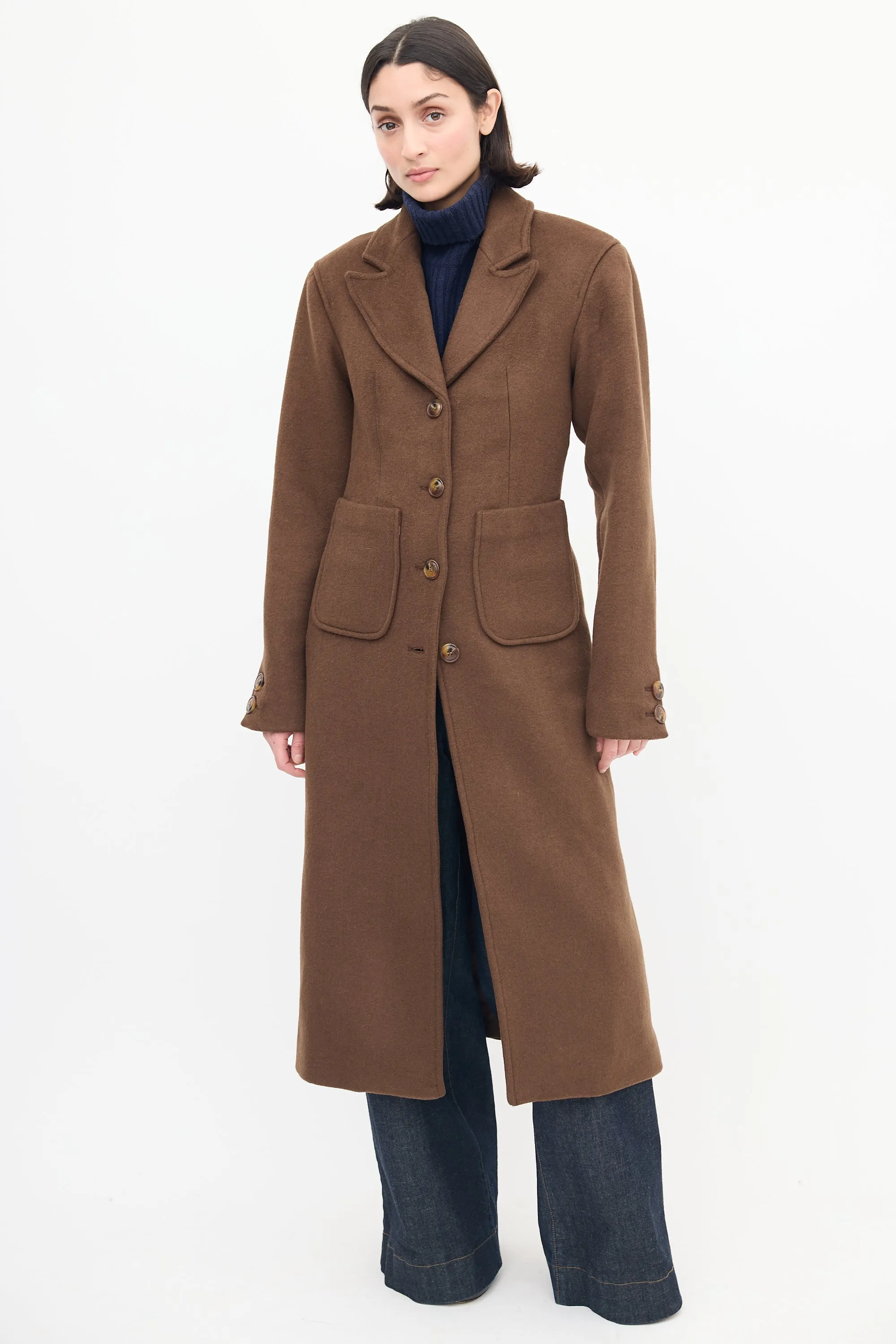 Brown Wool Marianna Long Coat