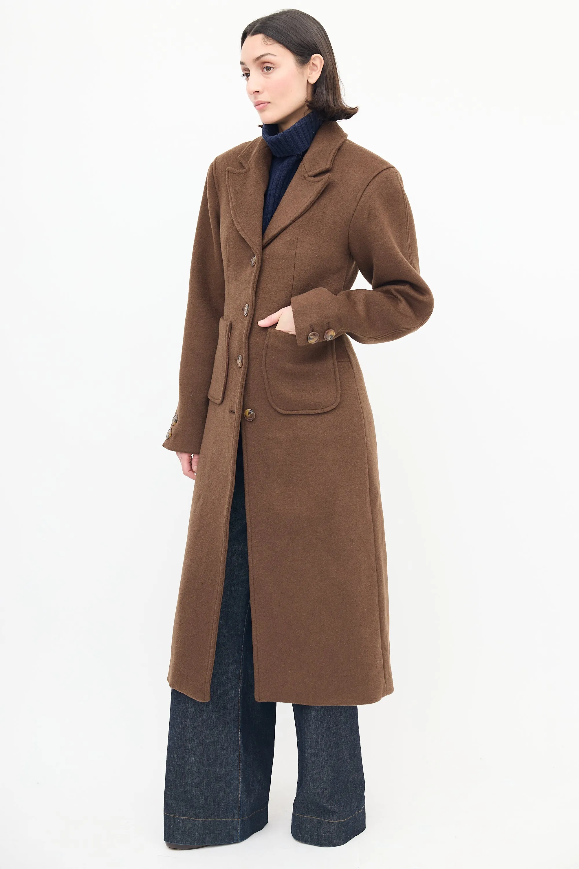 Brown Wool Marianna Long Coat