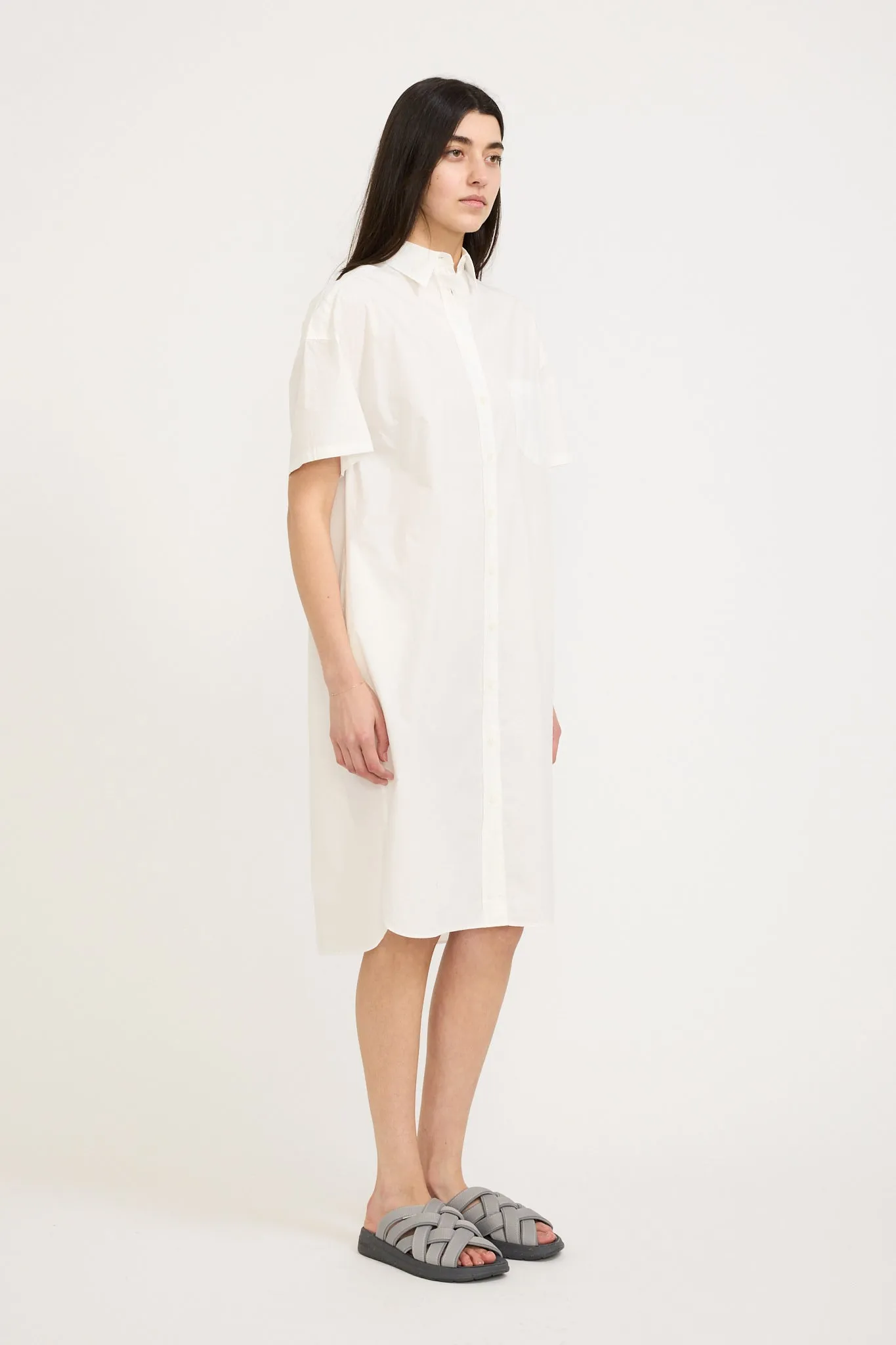 Chiara Short Sleeve Shirt Dress White