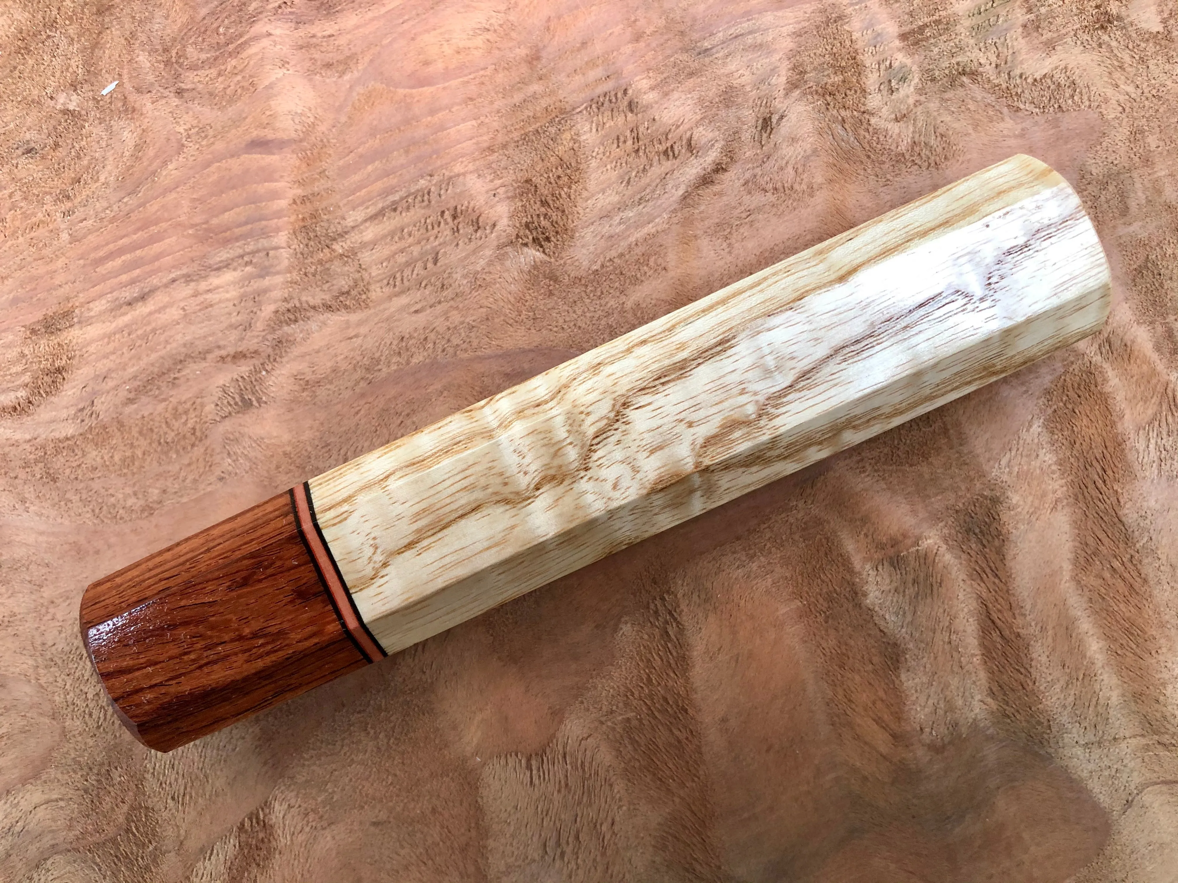 Custom Japanese Knife Handle - Ash and rosewood