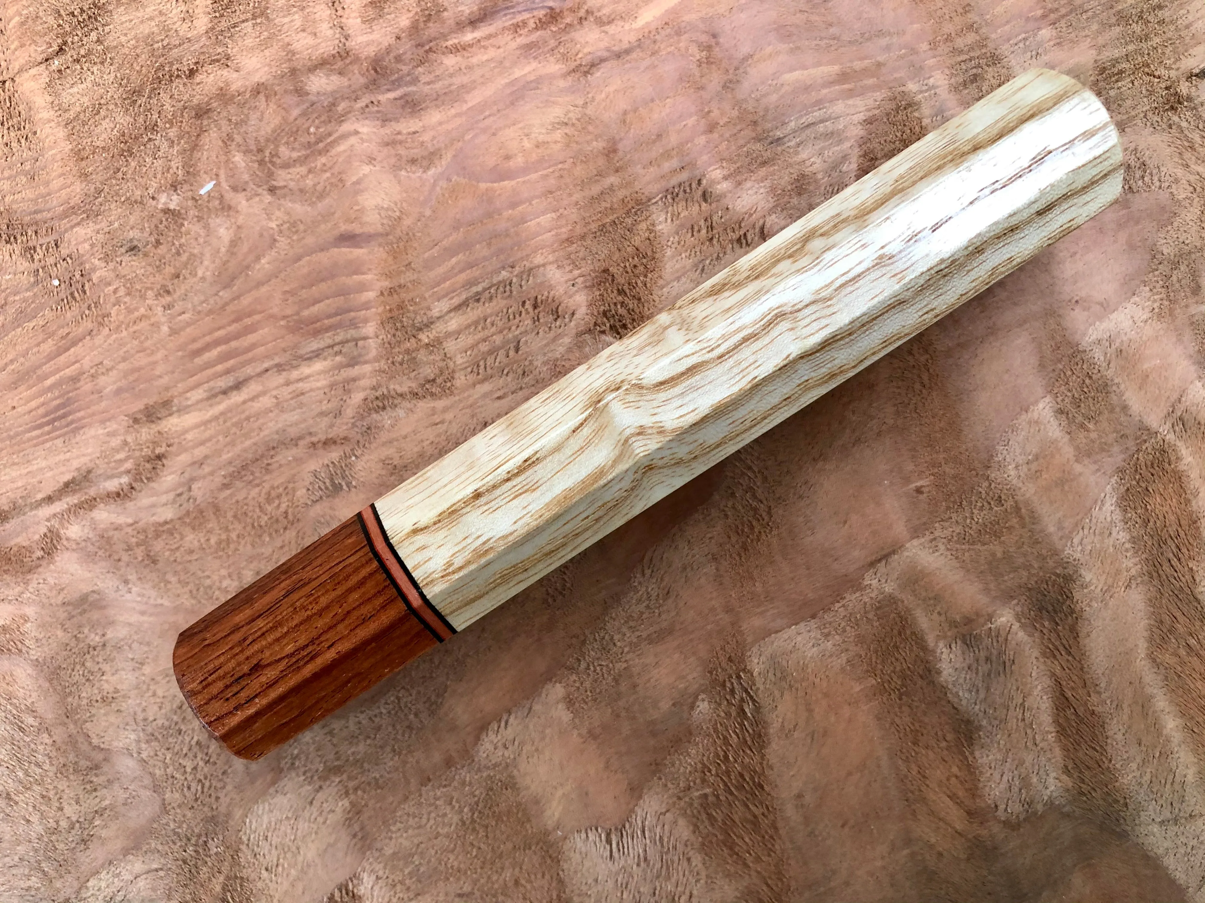 Custom Japanese Knife Handle - Ash and rosewood