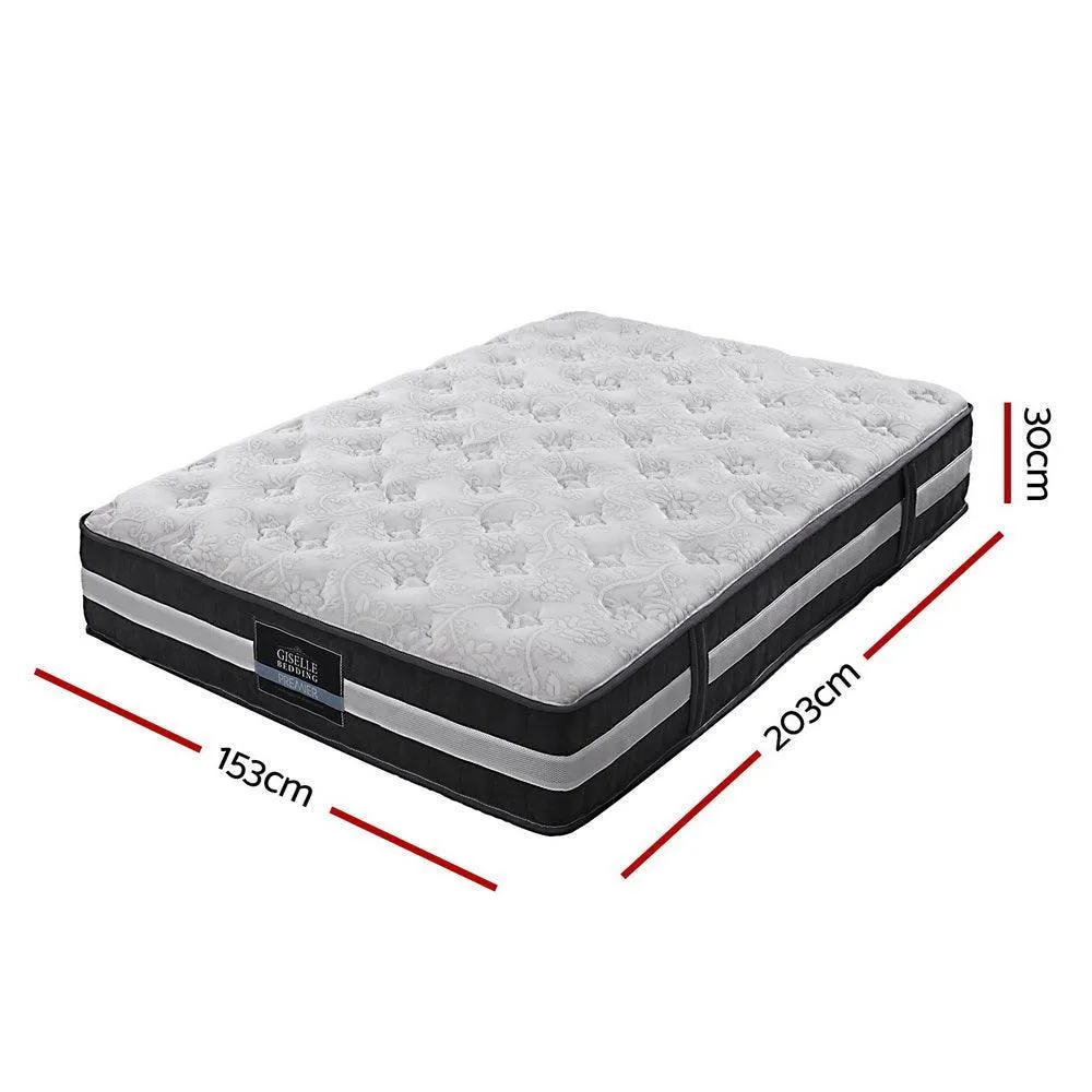 Giselle Bedding Lotus Tight Top Pocket Spring Mattress 30cm Thick - Queen