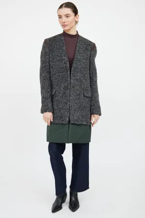 Grey & Green Panelled Coat