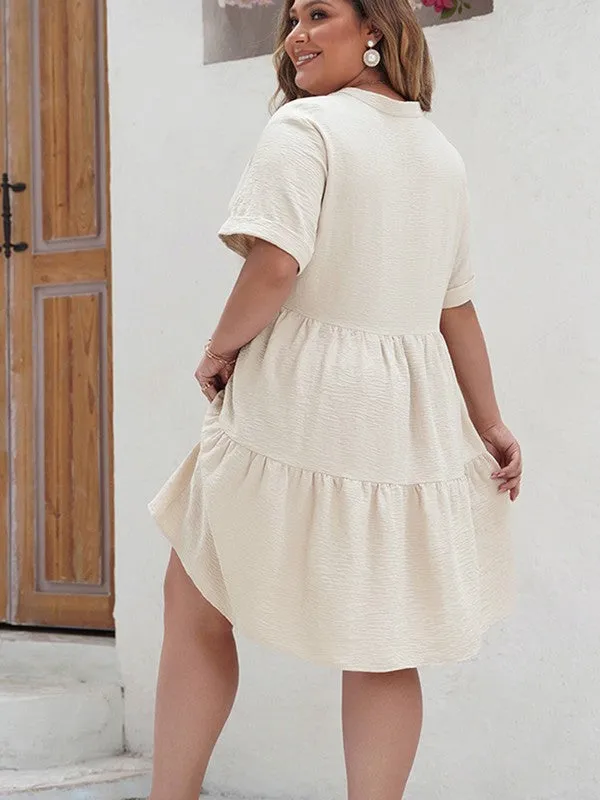 HI Curvy Plus Size Women  Lace detail Front Sandy Dress