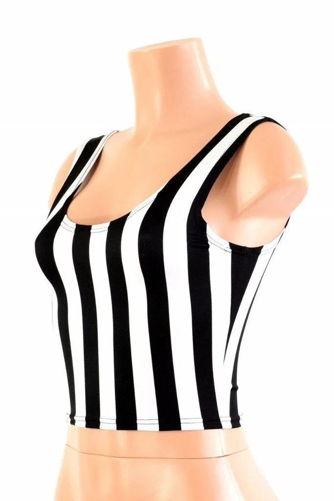 UV Black & White Stripe Spandex Fabric