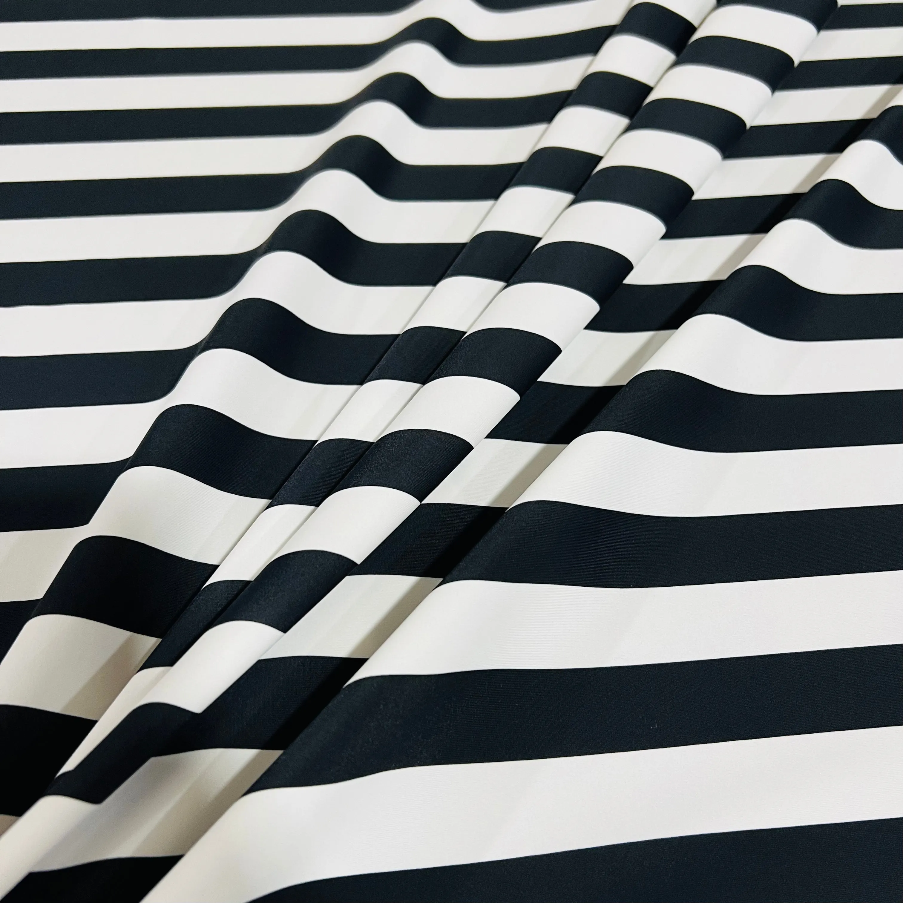 UV Black & White Stripe Spandex Fabric