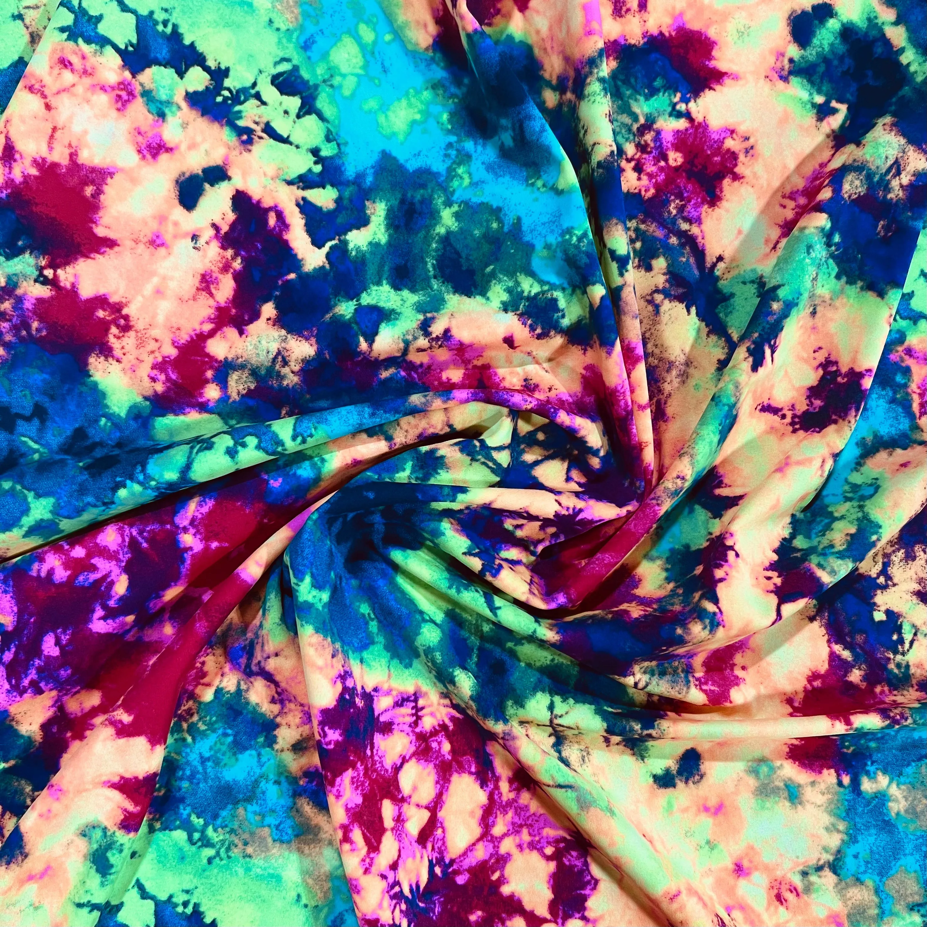 UV Glow Acid Splash Spandex Fabric