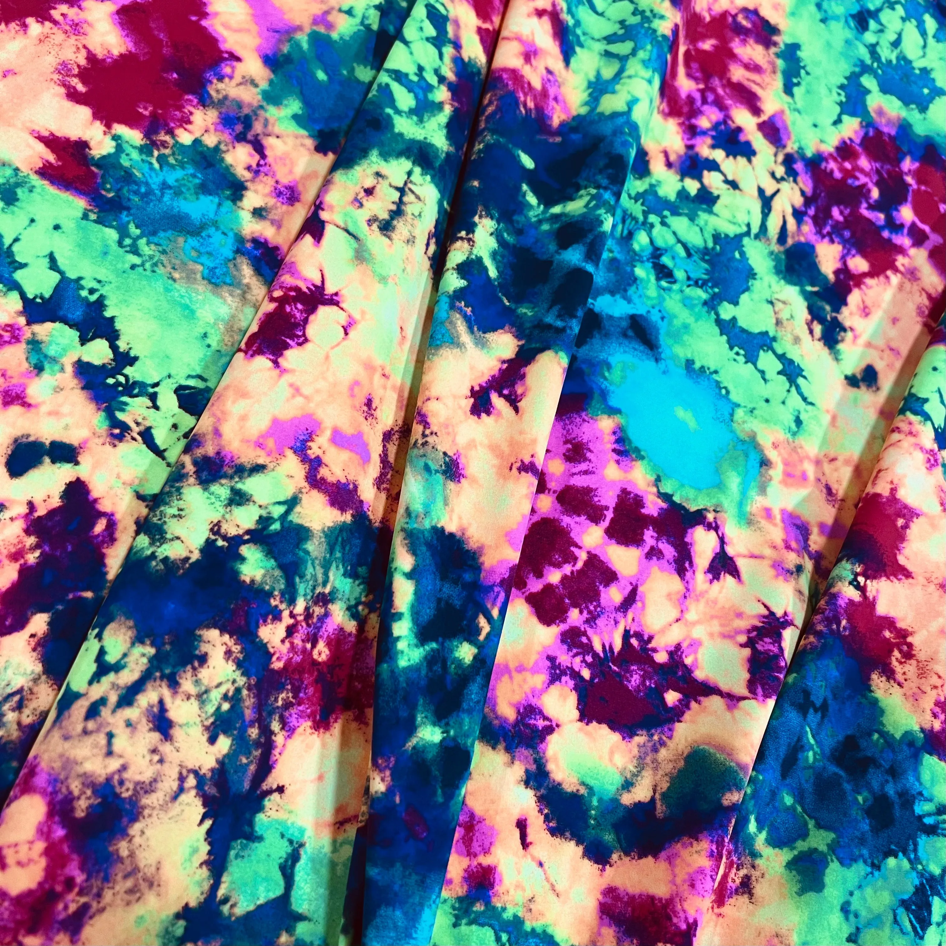 UV Glow Acid Splash Spandex Fabric