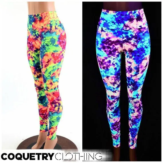 UV Glow Acid Splash Spandex Fabric